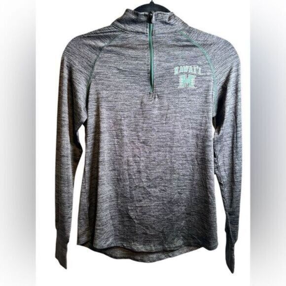 NWT Colosseum Women’s Gray Half Zip Long Sleeve Pull Over Univ of Hawaii- Size S - Picture 1 of 5